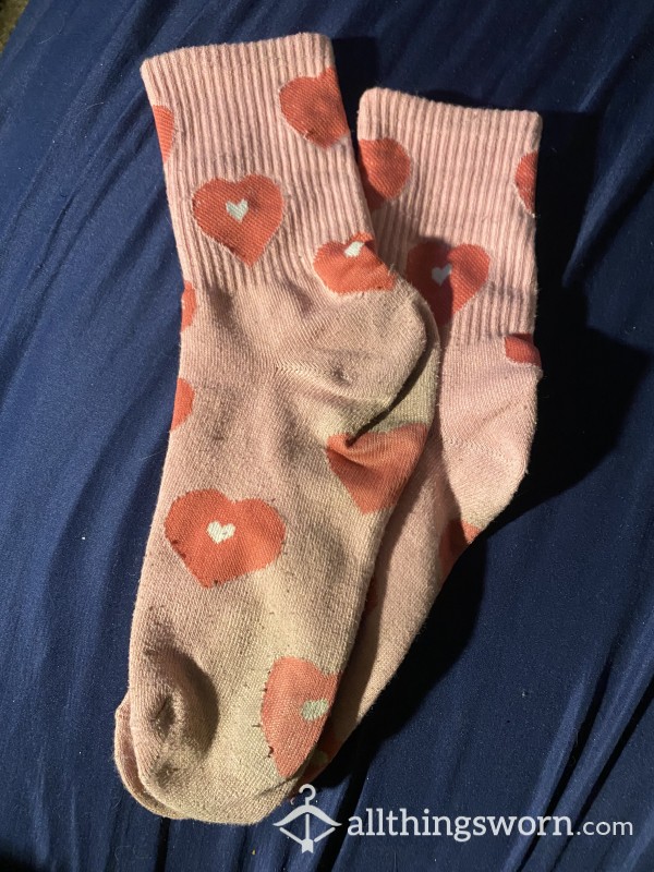 Pink Heart Socks 💗(7 Day Wear)