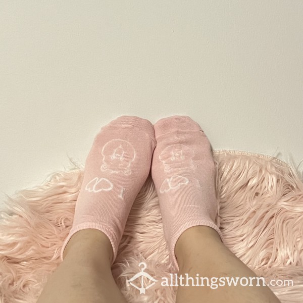 Pink Light Pastel Pink Care Bear Ankle Socks