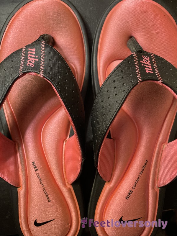 Pink Nike Flip Flops