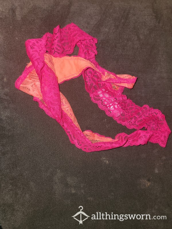 Pink & Orange Lace Thong