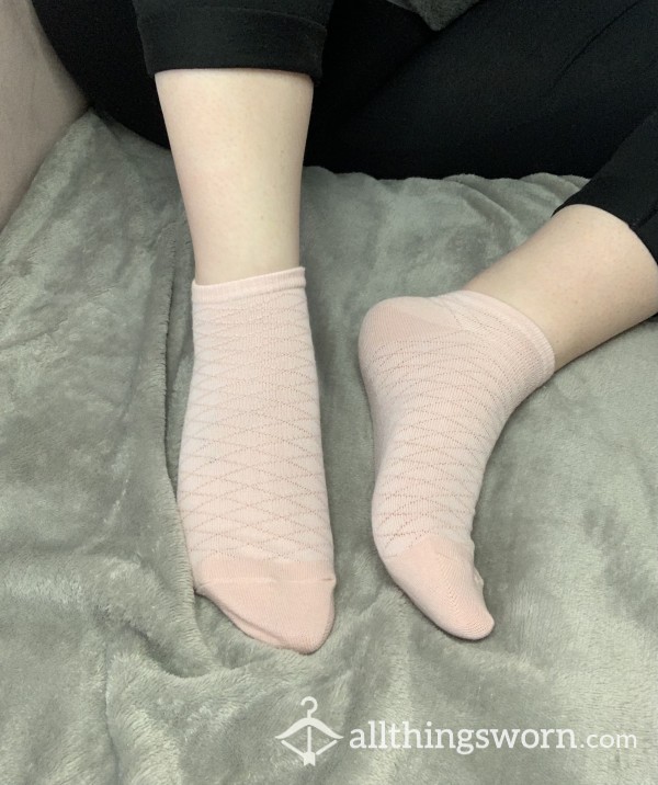Pink Patterned Trainer Socks