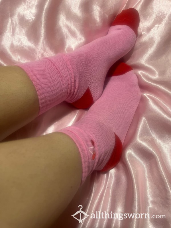 Pink Smelly Ankle Socks With Cherry Details 🍒