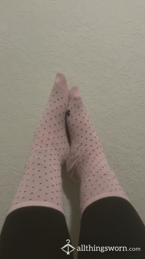 Pink Socks With Black Polkadots💕🖤
