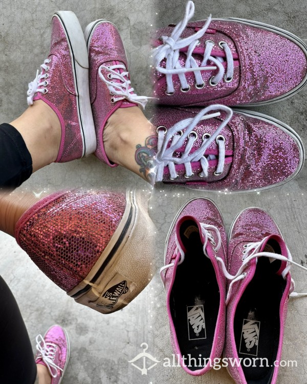 Pink Sparkle Barbie VANS 💞 Well Worn And Well Loved