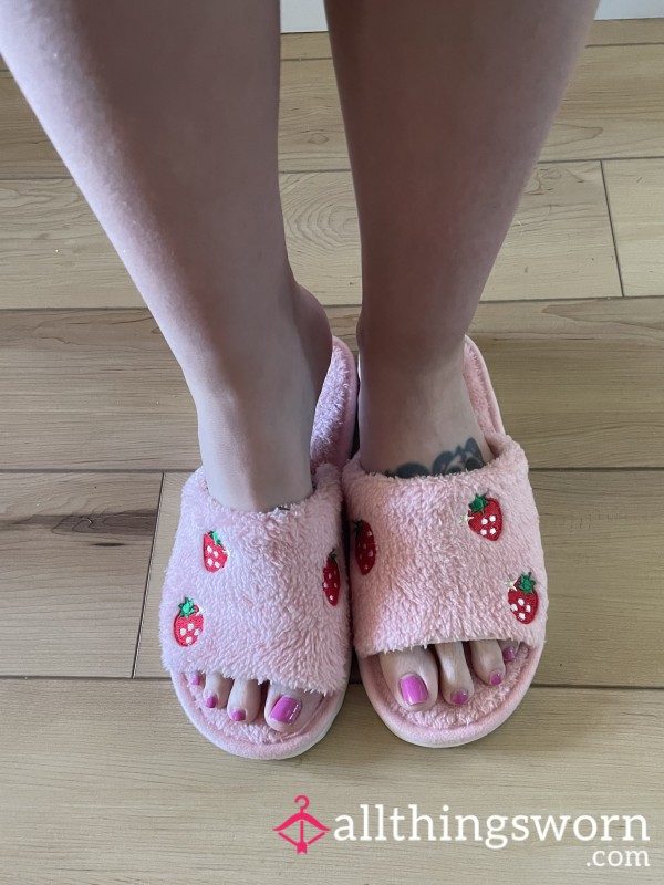 Pink Strawberry Slippers