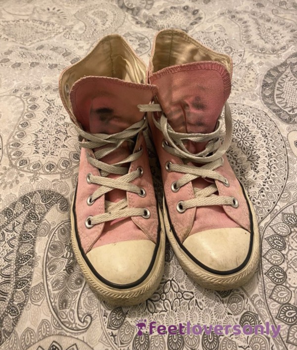 Pink Trashed Converse