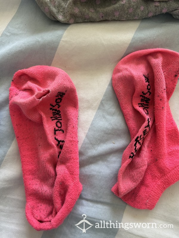 Pink Well Worn, Ripped Sock