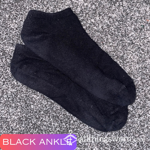 Plain Black Ankle Socks 🖤 1 Day Wear And 1 Workout Included