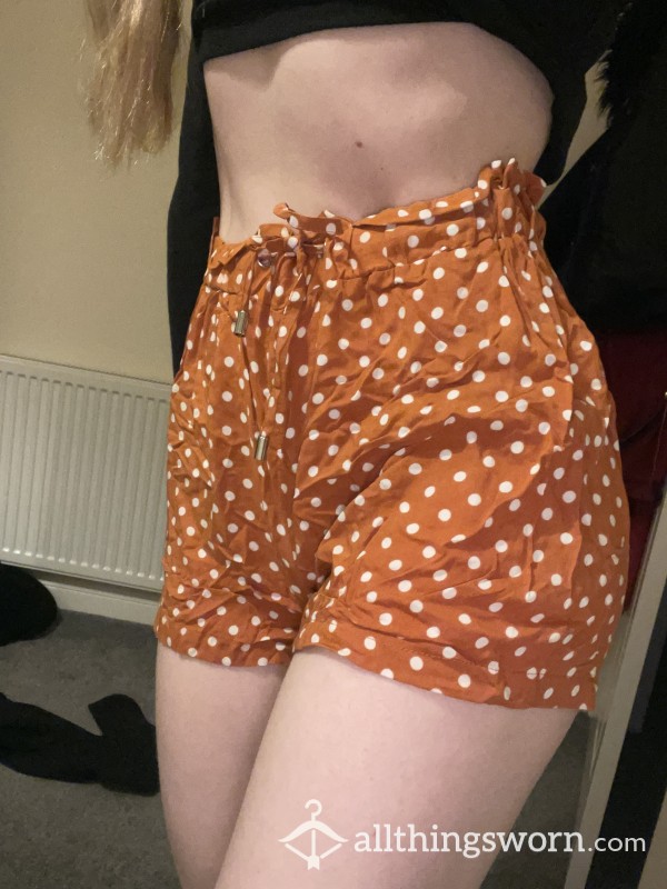 Polka Dot Shorts. Will Wear For 5 Days - No Panties 🙈 Enjoy My Natural Scent