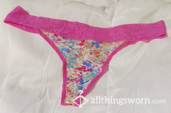 Pretty Floral Thong Panty, Soft, Smelly, And Delightful