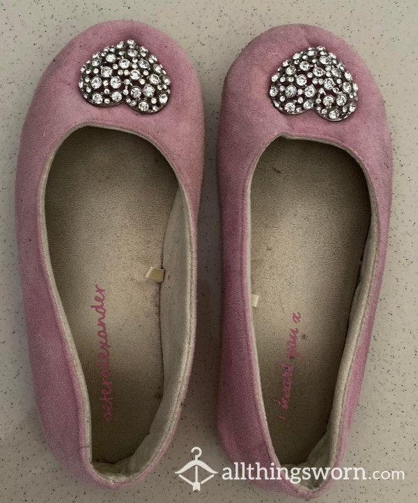 Pretty Pink Slippers Worn For 4 Years
