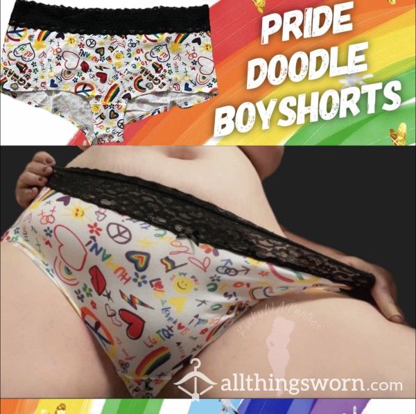Pride Doodle Print Boyshorts - Includes 48-hour Wear & U.S. Shipping
