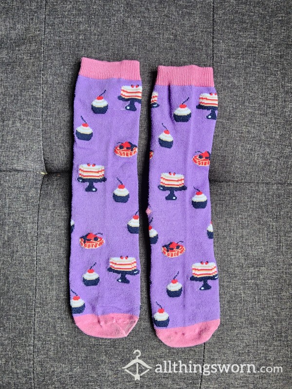 Purple Cupcake Socks (OS)