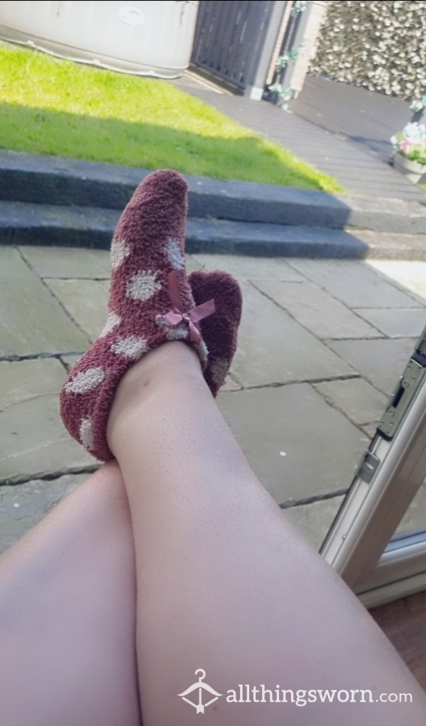 Purple Fluffy Slipper Socks !!!72 Hours Wear More Can Be Added