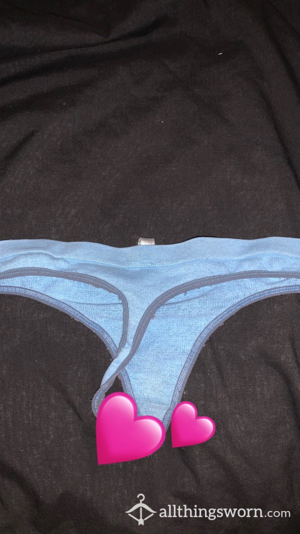 Pussy Stained Cotton Blue Panties
