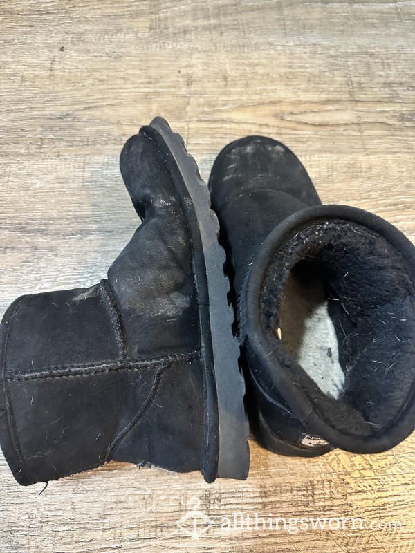 Putrid Black Ankle Boots Worn Without Socks | Size 8