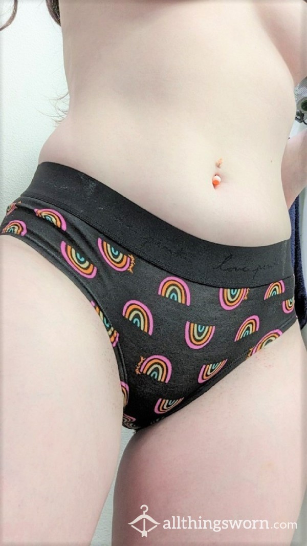 Rainbow Black Victoria's Secret Hipster Panty