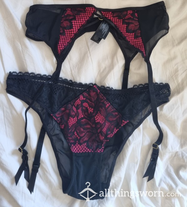 Red And Black Sexy Thong And Suspender Belt🌶️