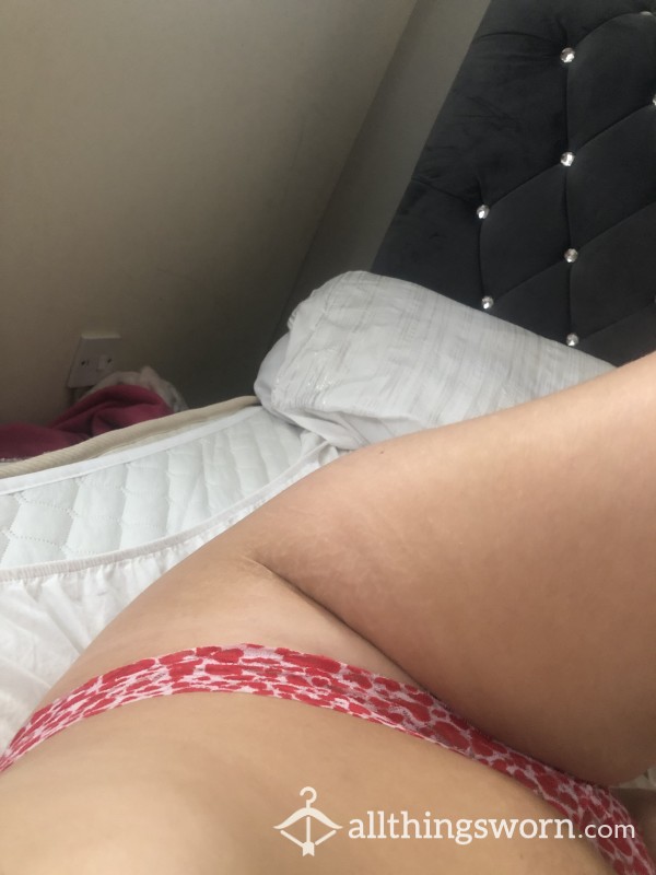 Red And Pink Lace Thong