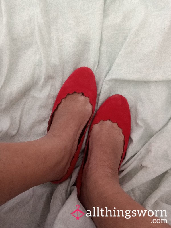 Ballet Red Flat Office Work Shoes