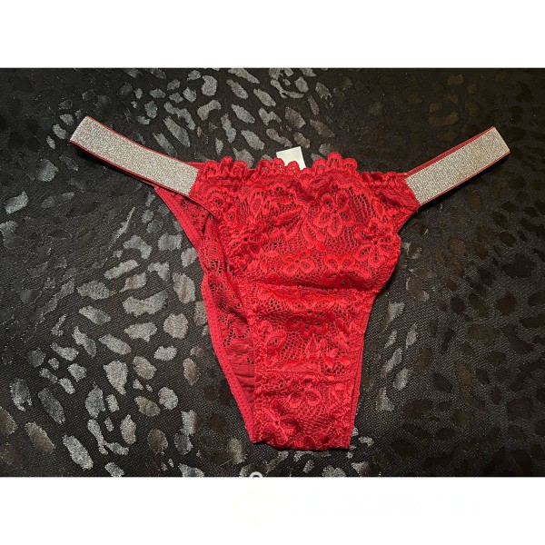 Red Lace Panties Rhinestone