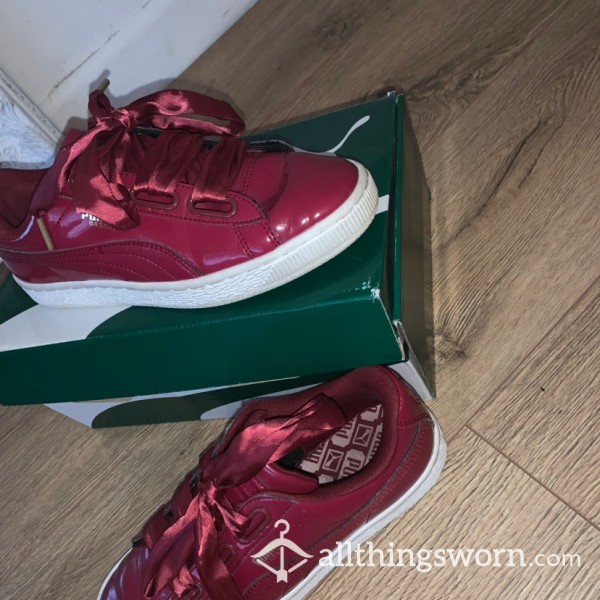 Red Shiny Patent Trainers