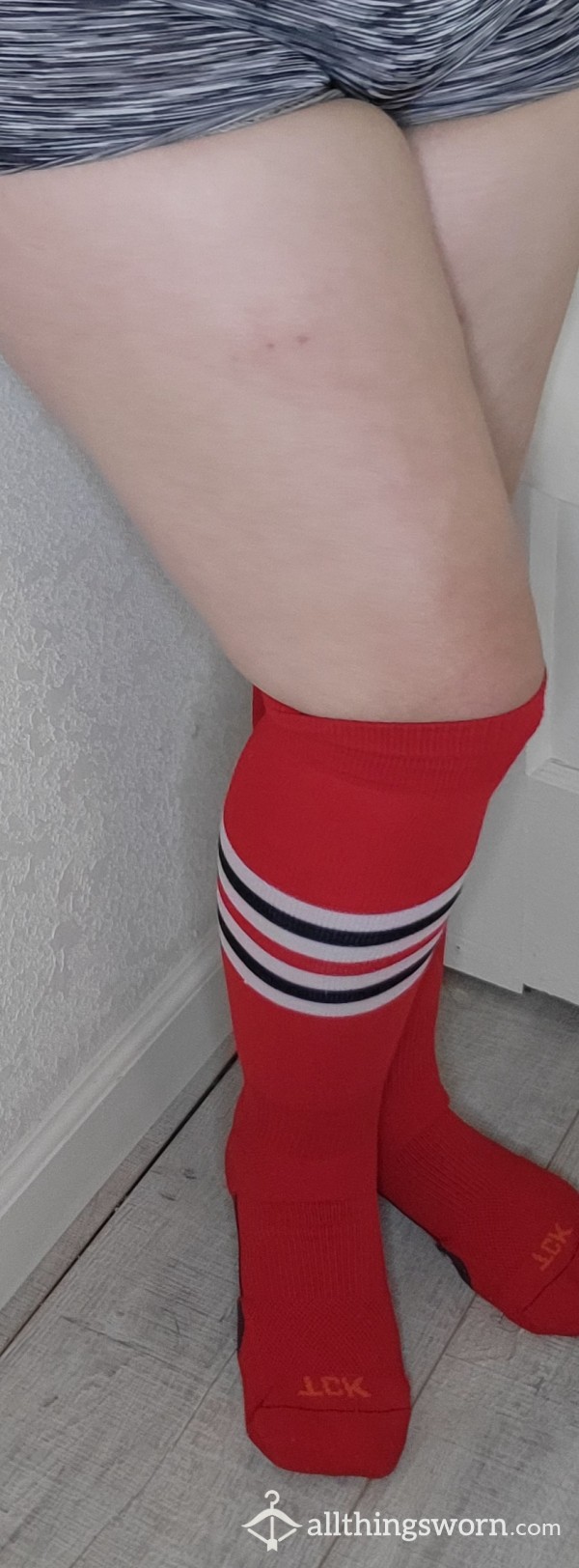Red Striped Softball Socks