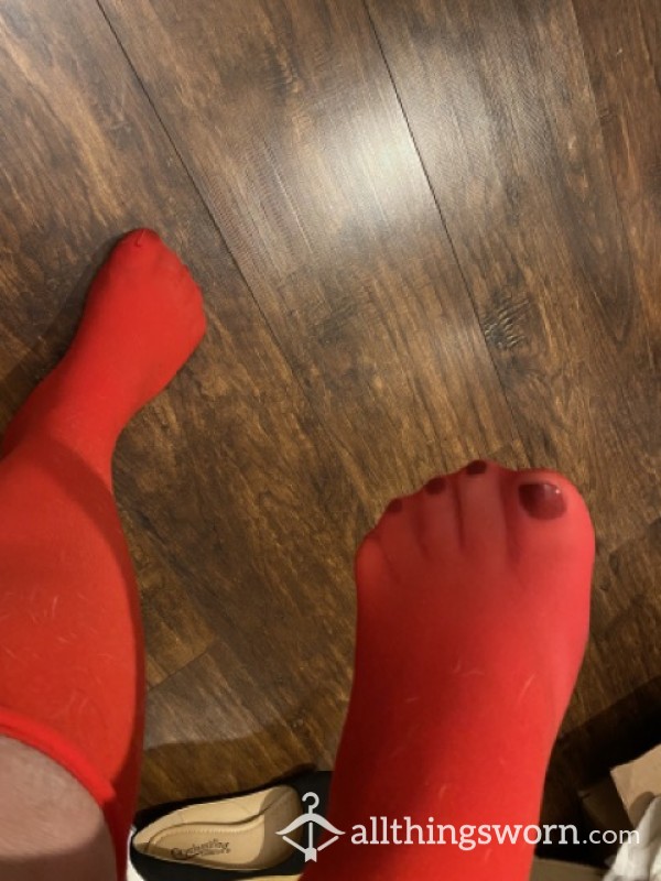 Red Trouser Socks, Sheer