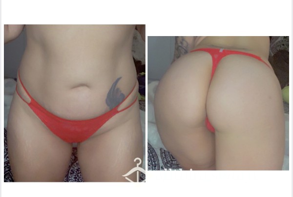 Red Victorias Secret PINK  Lacey / Strappy Thong
