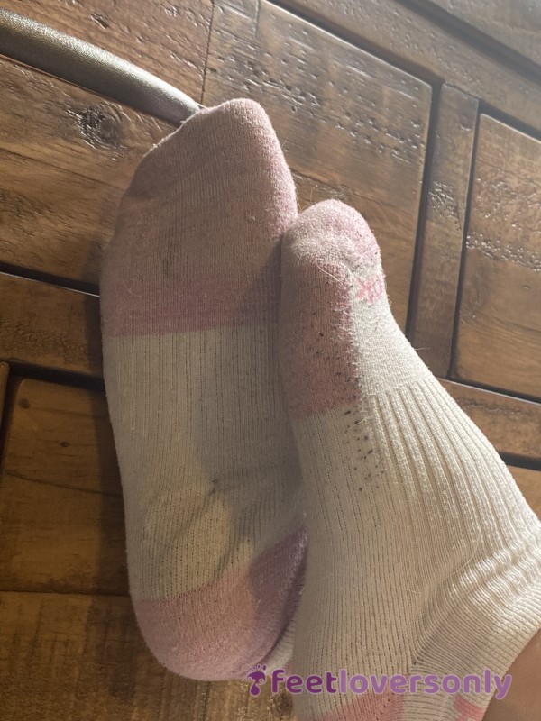 Reebok- White/pink Ankle Sock