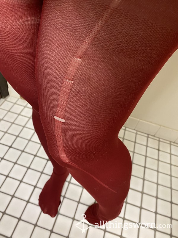 Ripped Red Tights