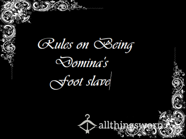 Rules On Being Domina's Foot Slave (Audio)