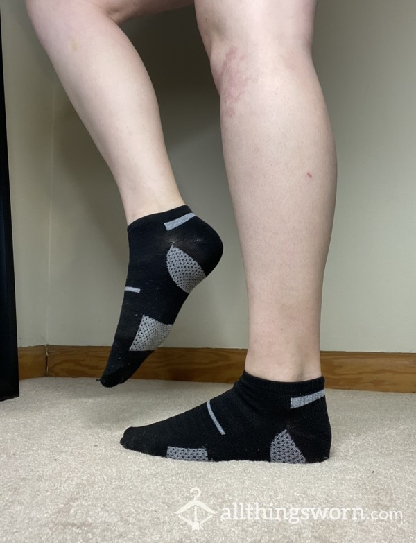 S Well-Worn Black And Light Grey Athletic/Workout Socks