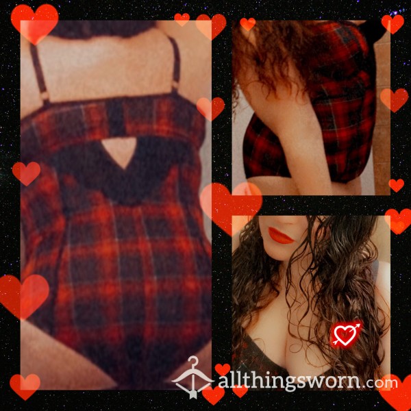 Sexy Black & Red Plaid Lingerie