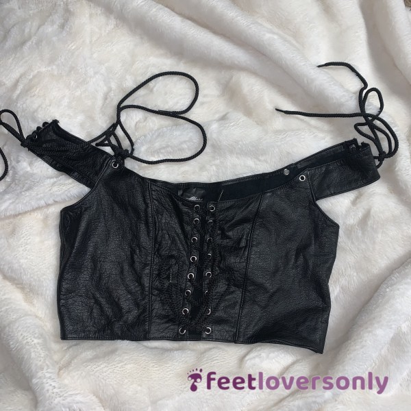 🐍Sexy Genuine Leather Lace Up Top