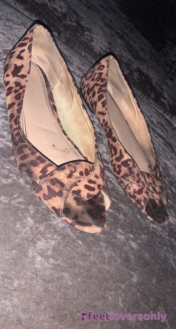 Sexy Leopard Flat Shoes- Extremely Worn In