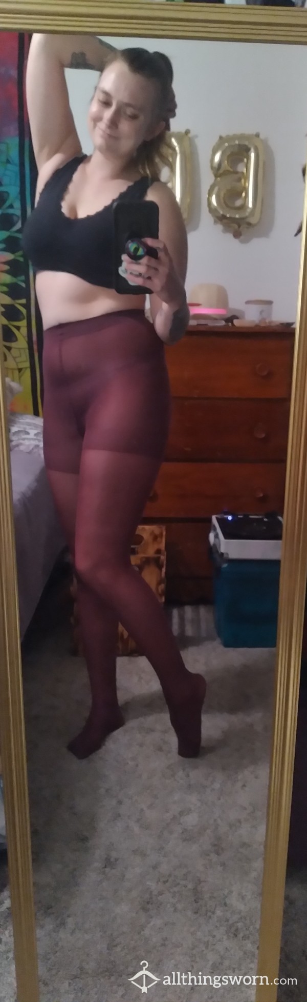 Sexy Maroon Pantyhose
