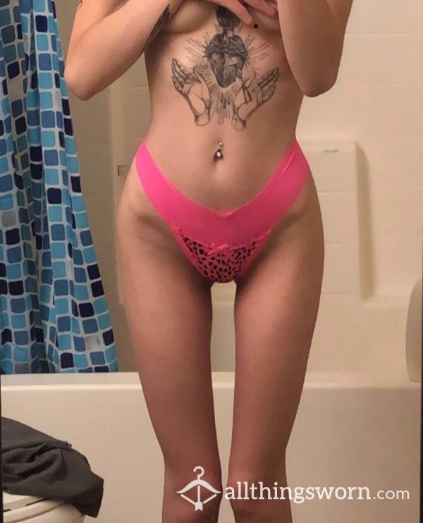 Sexy Pink Cheetah Lace Thong <3