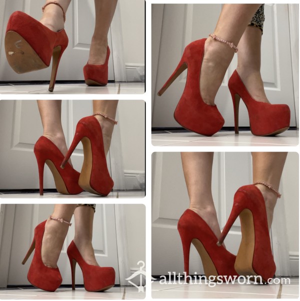 Sexy Red Pumps Used High Heels