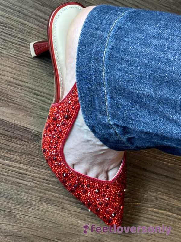 Sexy Red Sparkle High Heels
