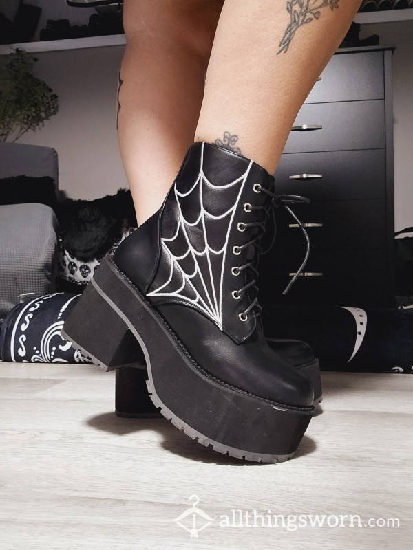 Sexy SpiderWeb Combat Boots