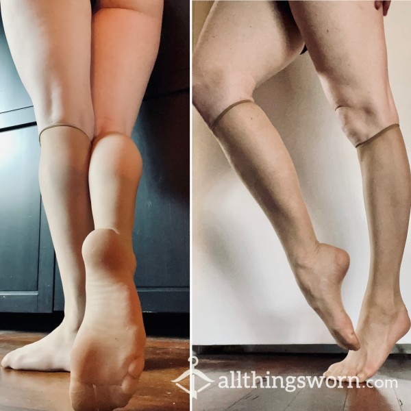 Sheer Knee Highs For A Salivating Sock Slut