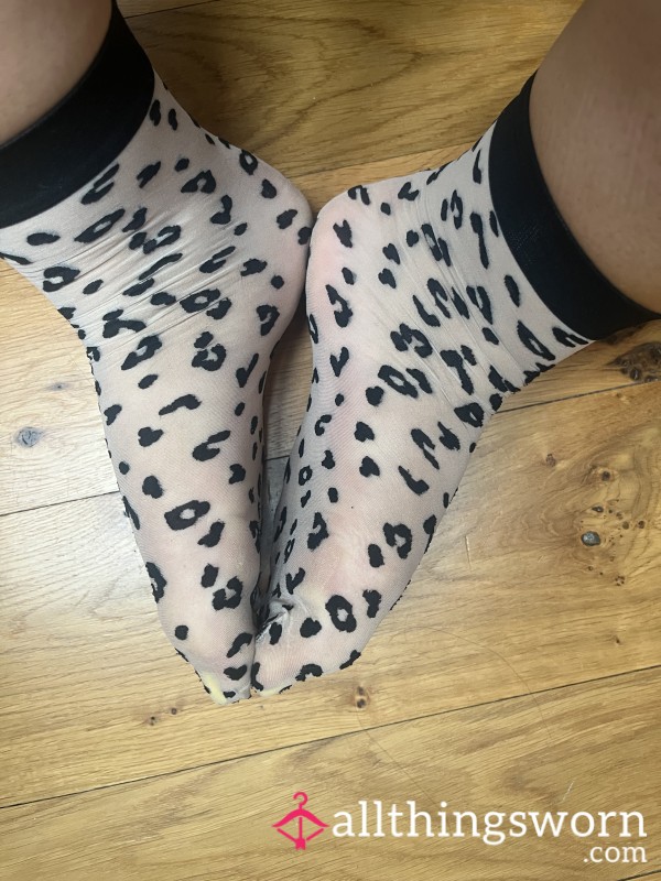 Sheer Leopard Tight Socks