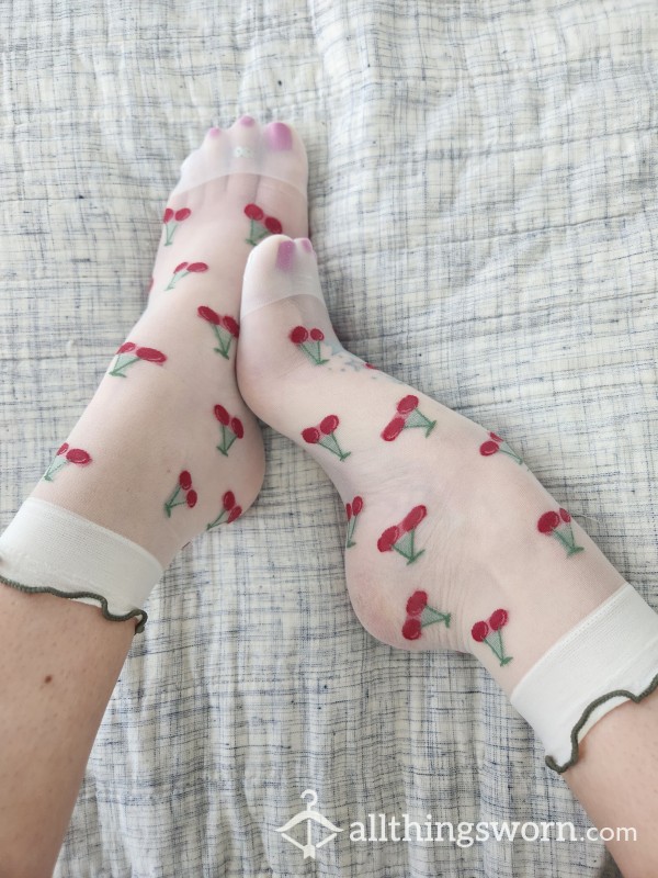 Sheer Nylon Cherry Socks
