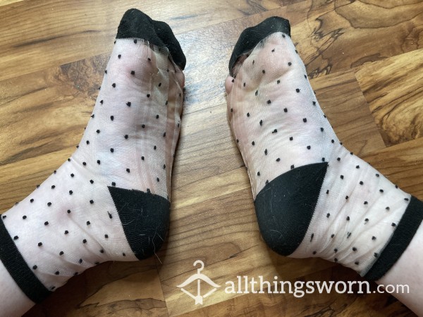 Sheer Socks With Polka Dots