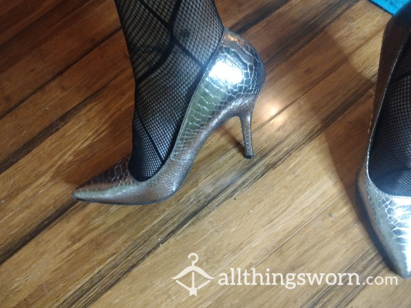 Shiny Size9 Silver Heels
