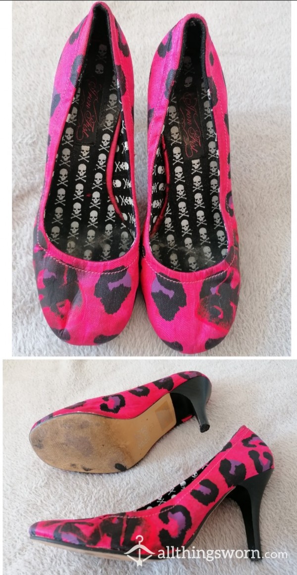 Size 4 Sexy Pink Leopard Print Heels