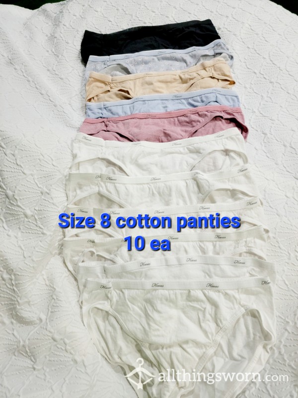 Size 8 Cotton Hanes Panties
