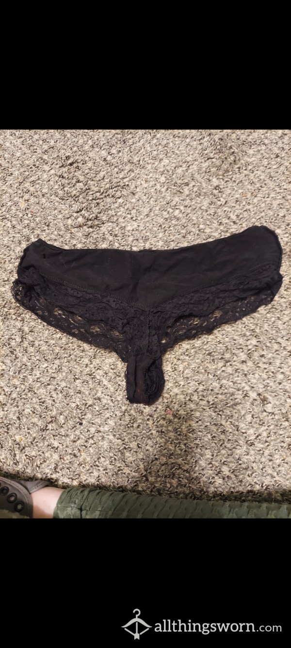 Size Large Used And Abused Cheeky Lace Panties [read Description]