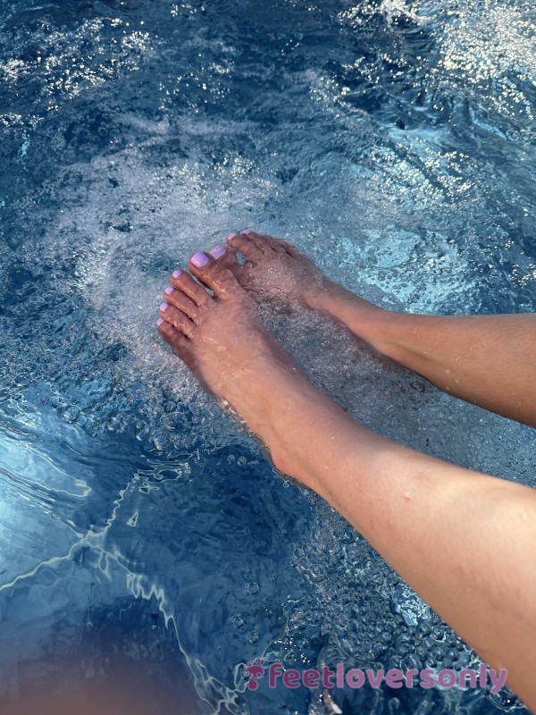 Skinny Dipping At A Beautiful Hot Springs Spa For My Birthday While My Feet Receive The Ultimate Femdom Foot Worship Treatment.